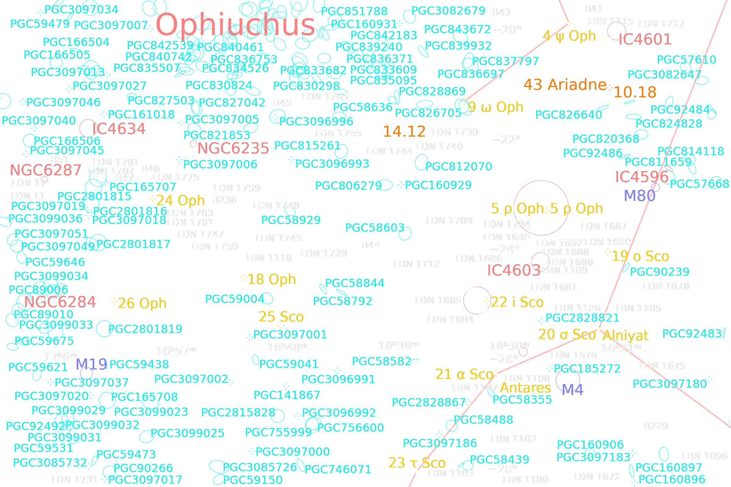 Rho Oph Annotated image